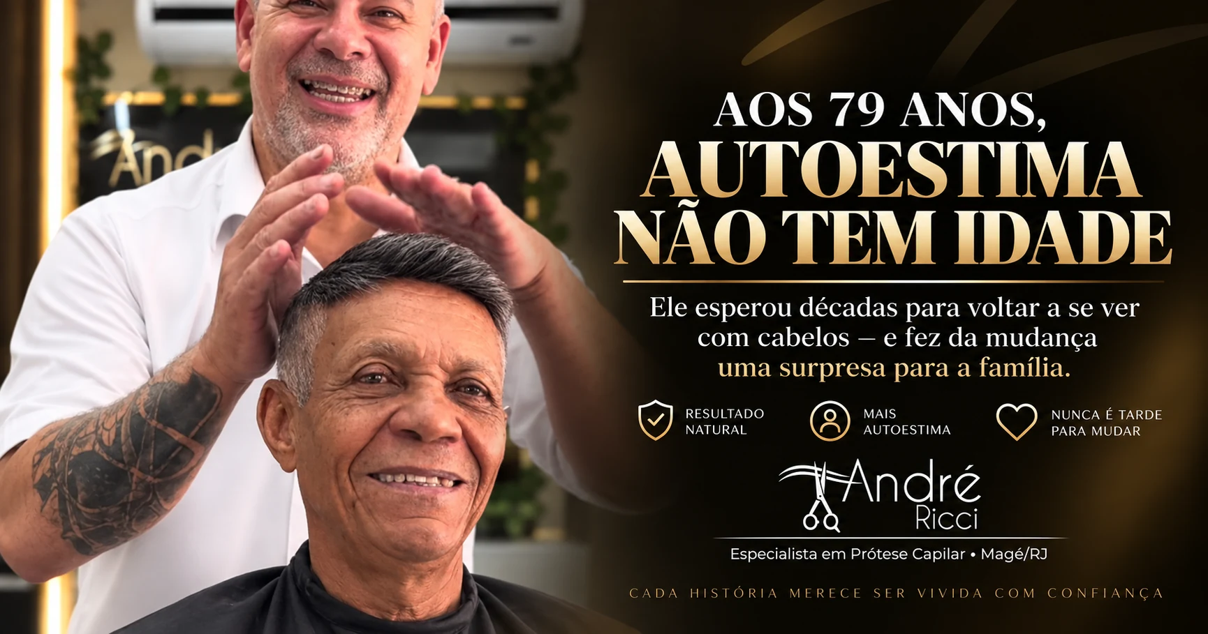 Prótese capilar aos 79 anos: uma decisão de autoestima